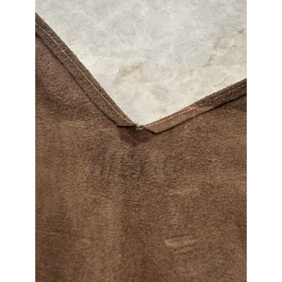 Vtg Suede Fringe Vest Sz S/M Leather Tan Brown Boho Hippie Festival 60s 70s - Picture 12 of 16